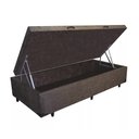Ver imagem 2 de Base Box Baú Solteirão Luxo Blindado AColchoes Suede Marrom 41x96x203