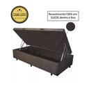 Ver imagem 1 de Base Box Baú Solteirão Luxo Blindado AColchoes Suede Marrom 41x96x203