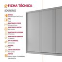 Ver imagem 3 de Guarda Roupa Casal Connor 3 Portas de Correr MDF Branco Moderna