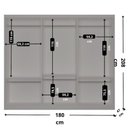Ver imagem 4 de Guarda Roupa Casal Connor 3 Portas de Correr MDF Branco Moderna