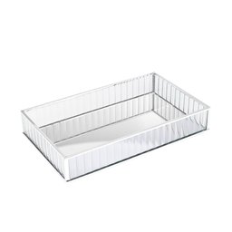 Bandeja de Metal com Espelho Prateada 30 X 20 X 4 Cm Casa Del Grande - 1