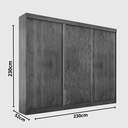 Ver imagem 3 de Guarda Roupa Casal Com Espelho 3 Portas 6 Gavetas 100% MDF San Marino - Leifer: Freijó / Freijó Deco
