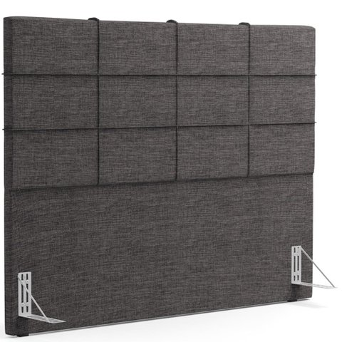 Cabeceira Cama Box Casal King 195 cm Roma W01 Linho Cinza Escuro - Lyam Decor