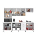 Ver imagem 7 de Cozinha Modulada Completa Fidelitá Viena 5 Peças 260cm 13 Portas 3 Gavetas com Tampo Branco