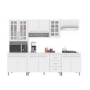 Ver imagem 6 de Cozinha Modulada Completa Fidelitá Viena 5 Peças 260cm 13 Portas 3 Gavetas com Tampo Branco