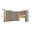 Ver imagem 4 de Guarda-Roupa Casal Modulado Portofino 13 Portas 4 Gavetas com Pés Jequitibá/Granizo - Pnr Móveis