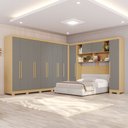 Ver imagem 1 de Guarda-Roupa Casal Modulado Portofino 13 Portas 4 Gavetas com Pés Jequitibá/Granizo - Pnr Móveis