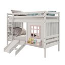 Ver imagem 5 de Beliche Infantil com Janela Escorregador e Cortina Madeira Maciça Branco/ Rosa Housin
