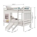Ver imagem 3 de Beliche Infantil com Janela Escorregador e Cortina Madeira Maciça Branco/ Rosa Housin
