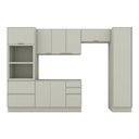 Ver imagem 2 de Cozinha Completa Fineze 9 Portas 4 Gavetas 8 Prateleiras 100% MDF Areia Hp - Henn