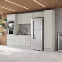 Ver imagem 1 de Cozinha Completa Fineze 9 Portas 4 Gavetas 8 Prateleiras 100% MDF Areia Hp - Henn
