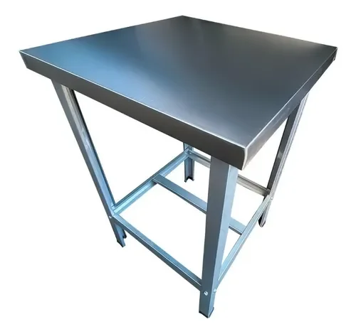 Ver imagem 3 de Mesa De Serviço Confeitaria Açougue Padaria 60x60 Tampo Inox