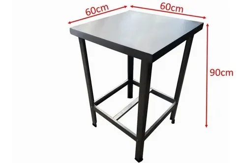 Ver imagem 2 de Mesa De Serviço Confeitaria Açougue Padaria 60x60 Tampo Inox