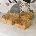 Ver imagem 2 de Cj 3 Cestos Retangulares Organizadores de Fibra Natural Palm