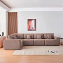 Ver imagem 2 de Kit Sofá Modular 5 Lugares Moderno Curvo Orgânico Adapt Linho