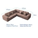 Ver imagem 3 de Kit Sofá Modular 5 Lugares Moderno Curvo Orgânico Adapt Linho
