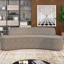 Ver imagem 2 de Sofá 5 Lugares Curvo Sala de Estar Living Cancún D02 Bouclê Bege Escuro 300cm Pb-04 - Lyam Decor
