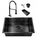Ver imagem 1 de Kit Cuba Gourmet 50x40 Inox 304 Preto Nano Torneira Parede Monocomando Cozinha