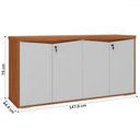 Ver imagem 4 de Armário para Escritório 4 Portas Freijó/branco - Artany Móveis