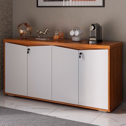 Armário para Escritório 4 Portas Freijó/branco - Artany Móveis - 2