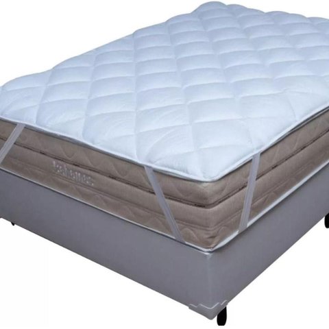 Pillow Top Queen Anti Stress Protetor de Colchao Toque Pluma Fios Carbono Cama Casal Premium Anti Al