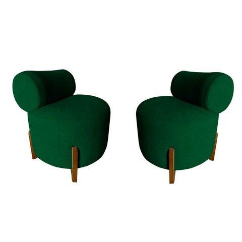 Kit 2 Poltronas Decorativa Mônaco Bouclé Verde