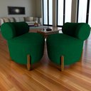 Ver mais imagens de Kit 2 Poltronas Decorativa Mônaco Bouclé Verde