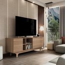 Ver imagem 2 de Rack para Tv até 65'' com 2 Portas e Nichos 160cm Lars - Natural