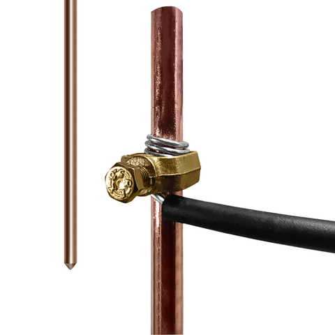10un Haste de Cobre P/ Aterramento 3/8 1,20m C/ Conector Fio