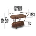 Ver imagem 4 de Mesinha De Canto Luxuosa Com Rodinhas Madeira E Ferro