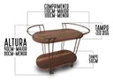 Ver imagem 4 de Mesinha De Canto Luxuosa Com Rodinhas Madeira E Ferro