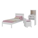 Ver imagem 1 de Cama de Solteiro para Colchão 88 X 188 Cm com Penteadeira 54cm e Puff Multimóveis Cr40121