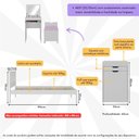 Ver imagem 3 de Cama de Solteiro para Colchão 88 X 188 Cm com Penteadeira 54cm e Puff Multimóveis Cr40121