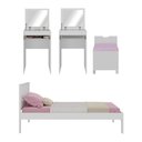 Ver imagem 5 de Cama de Solteiro para Colchão 88 X 188 Cm com Penteadeira 54cm e Puff Multimóveis Cr40121