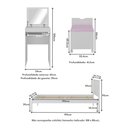Ver imagem 4 de Cama de Solteiro para Colchão 88 X 188 Cm com Penteadeira 54cm e Puff Multimóveis Cr40121