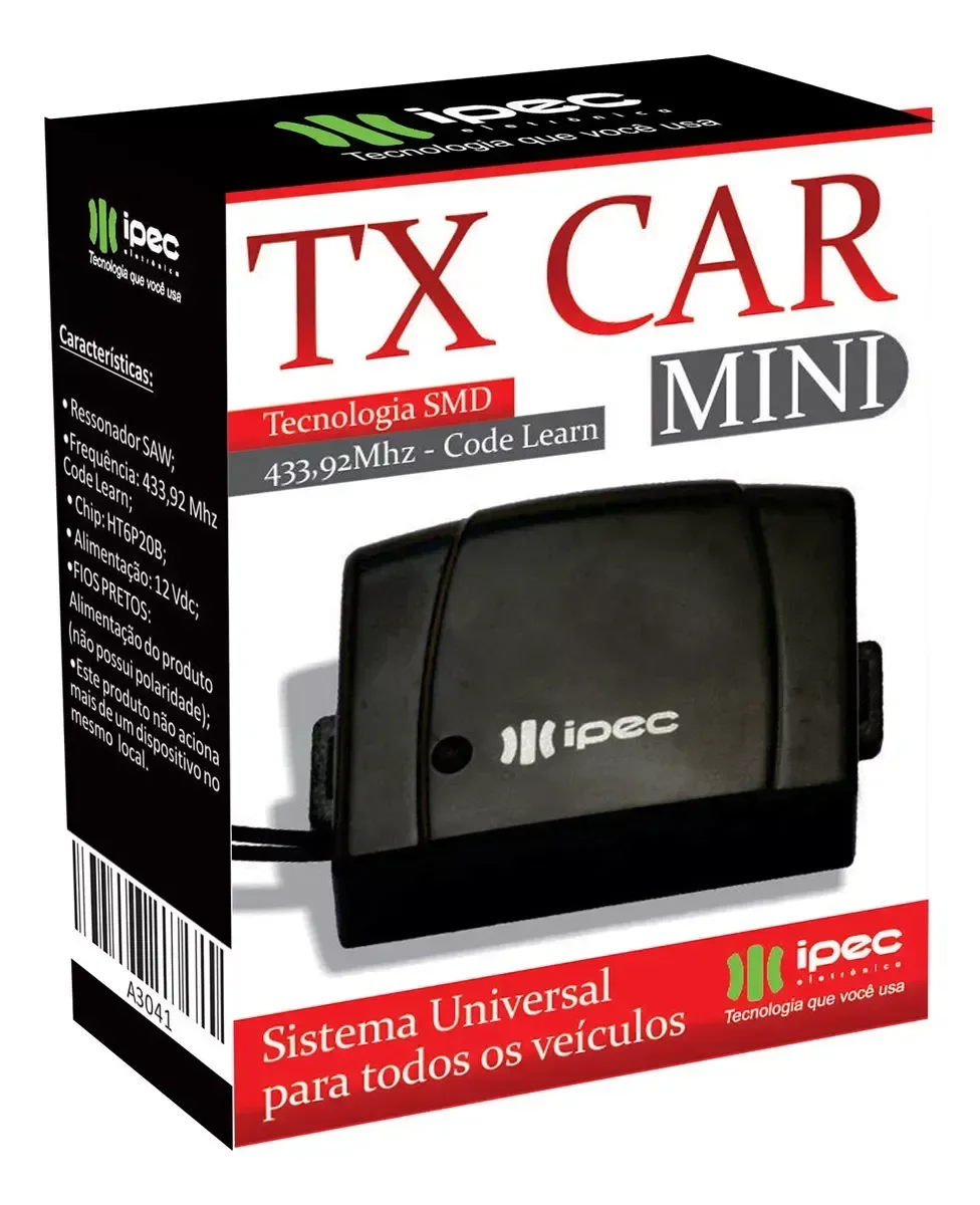 Ver imagem 3 de Kit 2 Tx Car Mini Controle Portão Eletrônico Farol Ipec Eletrônica