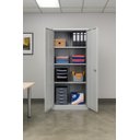 Ver imagem 3 de Armário de Aço Multiuso 2 Portas Cinza 1,70m com Chave e 3 Prateleiras Reguláveis Alta Qualidade