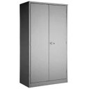 Ver imagem 1 de Armário de Aço Multiuso 2 Portas Cinza 1,70m com Chave e 3 Prateleiras Reguláveis Alta Qualidade