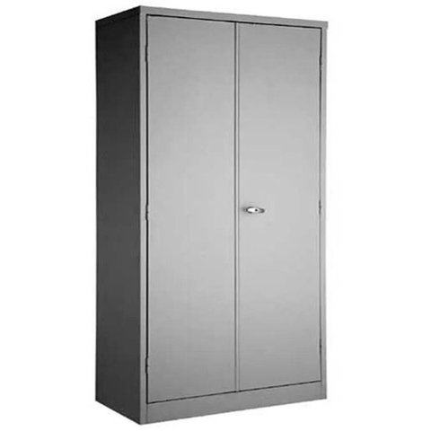 Armário de Aço Multiuso 2 Portas Cinza 1,70m com Chave e 3 Prateleiras Reguláveis Alta Qualidade