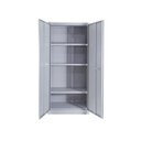 Ver imagem 2 de Armário de Aço Multiuso 2 Portas Cinza 1,70m com Chave e 3 Prateleiras Reguláveis Alta Qualidade