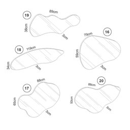 Espelhos Decorativos Orgânicos para Sala Kit com 5 Unidades Cor:espelho com Moldura Preta - 2