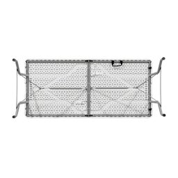 Mesa Dobrável Tipo Maleta Prática e Durável 180x60cm Branca - WAW Design - 4