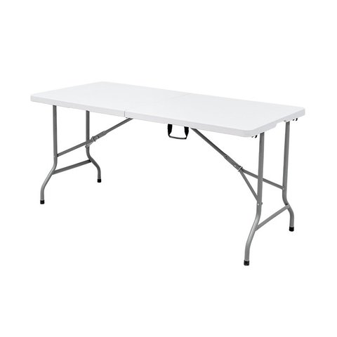 Mesa Dobrável Tipo Maleta Prática e Durável 180x60cm Branca - WAW Design