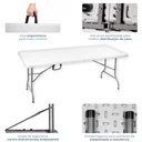 Ver mais imagens de Mesa Dobrável Tipo Maleta Prática e Durável 180x60cm Branca - WAW Design