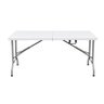 Mesa Dobrável Tipo Maleta Prática e Durável 180x60cm Branca - WAW Design - 3