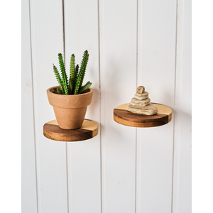 Dupla de Mini Prateleira Teca
