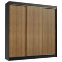 Ver imagem 2 de Guarda-Roupa Casal Madesa Kansas 3 Portas de Correr 3 Gavetas Preto/Rustic Cor:Preto/Rustic