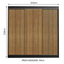 Ver imagem 3 de Guarda-Roupa Casal Madesa Kansas 3 Portas de Correr 3 Gavetas Preto/Rustic Cor:Preto/Rustic