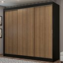 Ver imagem 1 de Guarda-Roupa Casal Madesa Kansas 3 Portas de Correr 3 Gavetas Preto/Rustic Cor:Preto/Rustic