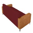 Ver imagem 7 de Sofá Living Decorativo Houston 2 Lugares 160cm Pés em Metal Veludo/ Pu Bordô/ Caramelo G33 - Gran Be